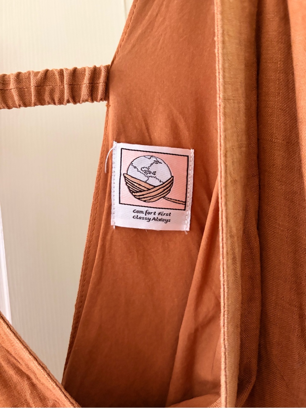 Linennaive Rust Button-Front Linen Midi Dress - Picture 6 of 11